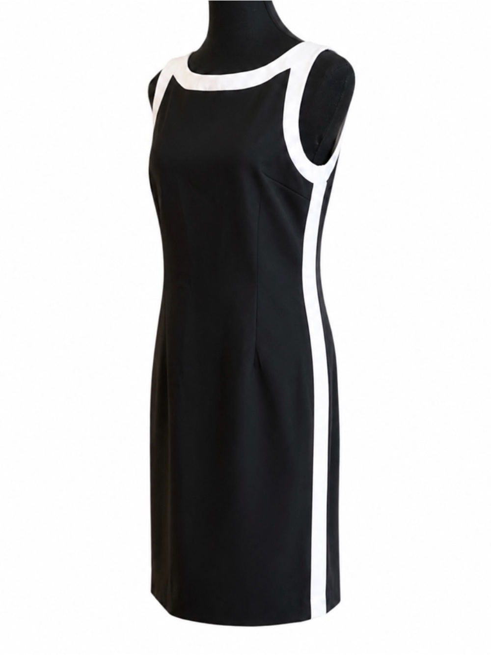 JESSICA Black and White Sleeveless Sheath Dress Size 10